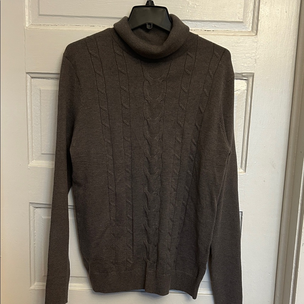 Womens Gray Turtleneck Sweater